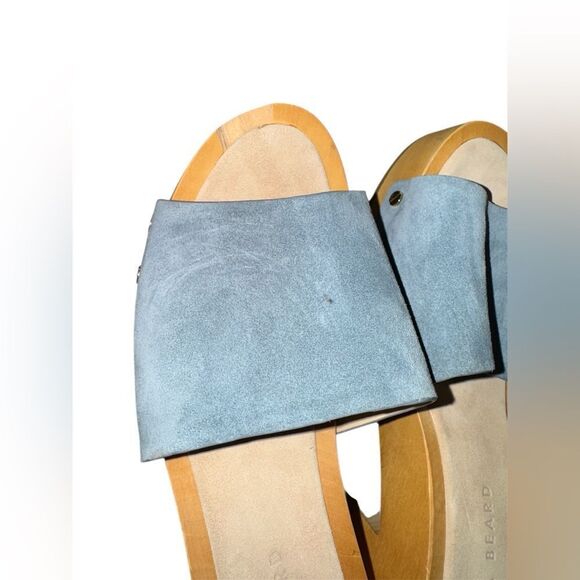 Veronica Beard NWT Hannalee Blue Suede Wooden Clog Sandal Size 8.5 - Picture 9 of 10